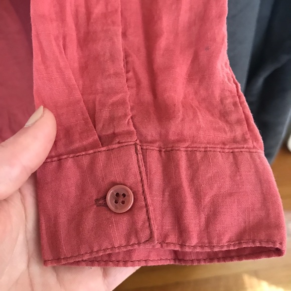 Ecoté Rust/Brick Babydoll Long Sleeve Shirt - Picture 5 of 7